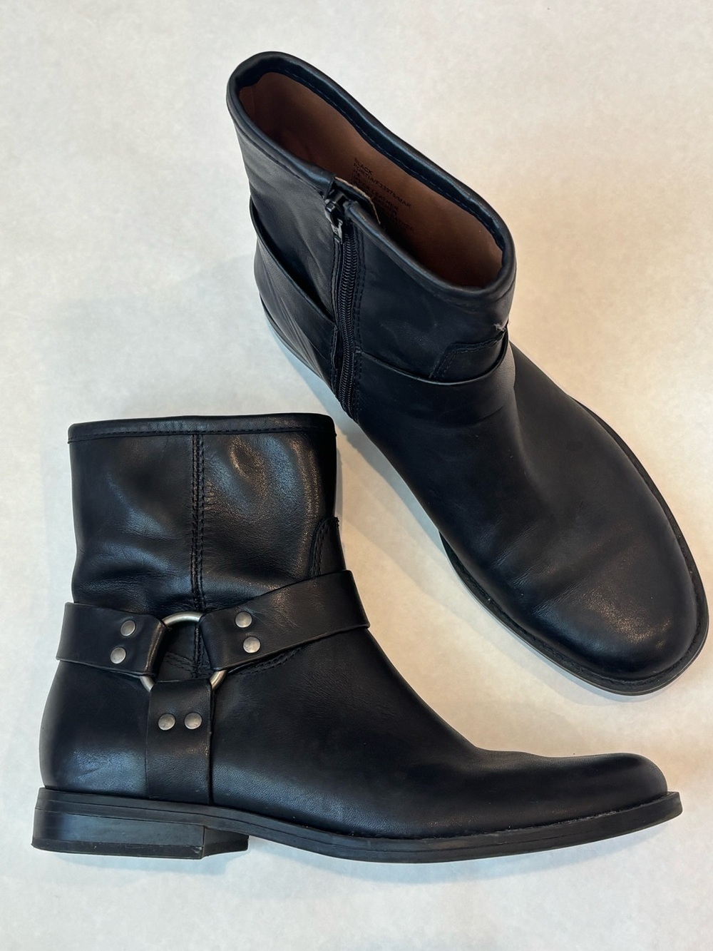 House of Harlow 1960 Black Leather Portia Combat Harness Boots size 8